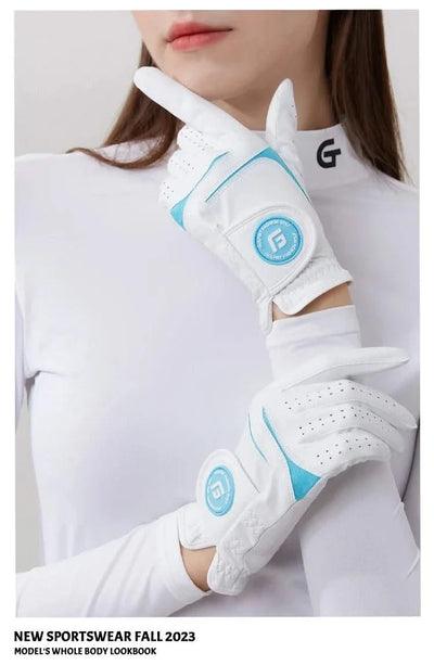 Golfist 1 Pair Golf Gloves For Women Left Hand Right Hand Gloves Ladies Breathable Soft Leather Mittens Anti Slip Sports Aids