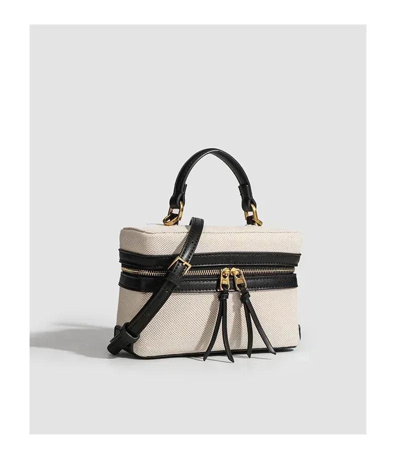 Fashion box women handbags designer thick canvas shoulder crossbody bags casual spring and summer small purses 2024