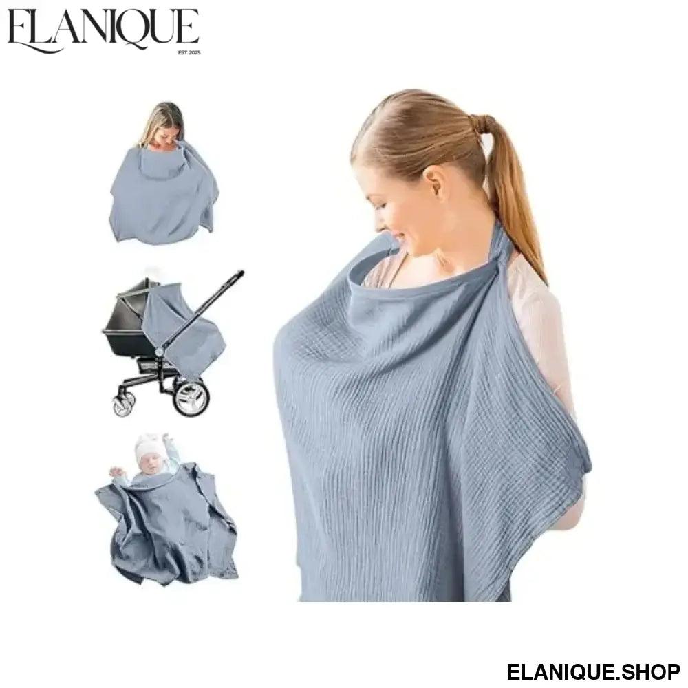 Breathable All-Season Baby Nursing Cover – Solid Cotton Breastfeeding Blanket