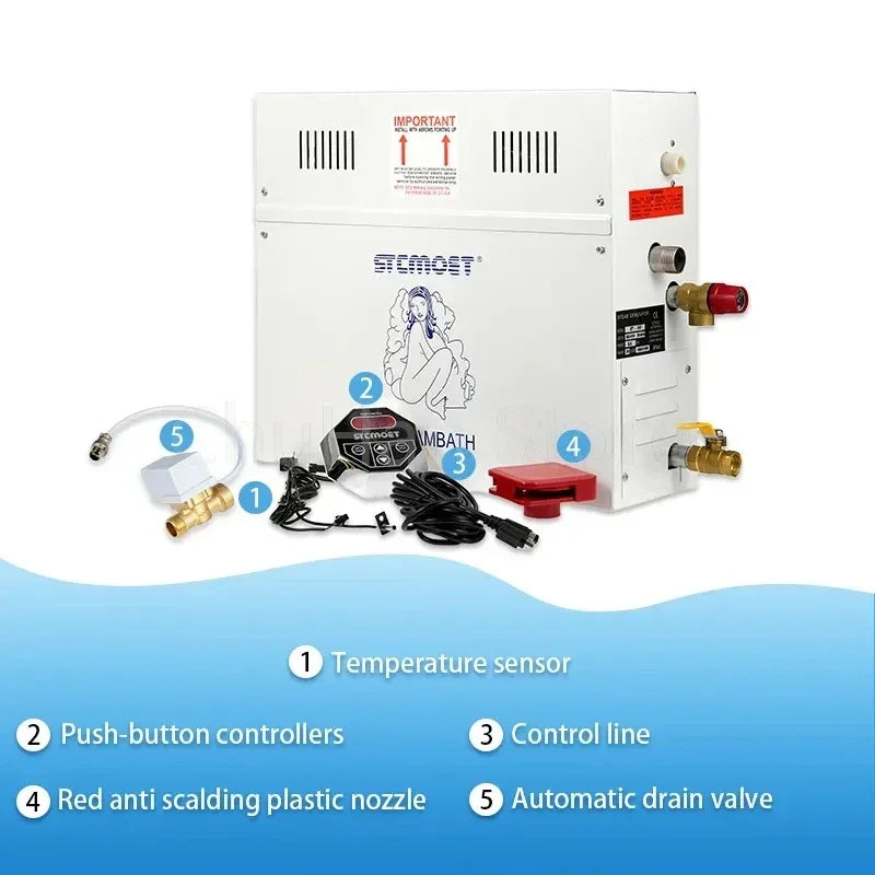 3KW 4.5kw Steam Generator for Shower 220V 380V Home Steam Machine Sauna Bath SPA Steam Shower with Digital Controller