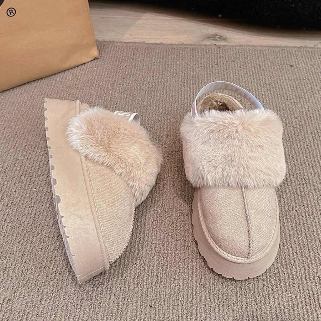 2024 new winter snow boots for women - fur lined with thick fleece and warm cotton