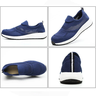 Steel Toe Anti-Puncture Men's Safety Shoes Summer Lightweight Breathable Work Safety Shoes Men Women Work Sneakers
