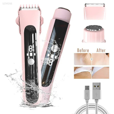 Painless Epilator Electric Shaver for Women Bikini Trimmer Facial Mustache Hair Removal Razor Ladies Face Underarm Legs Electric