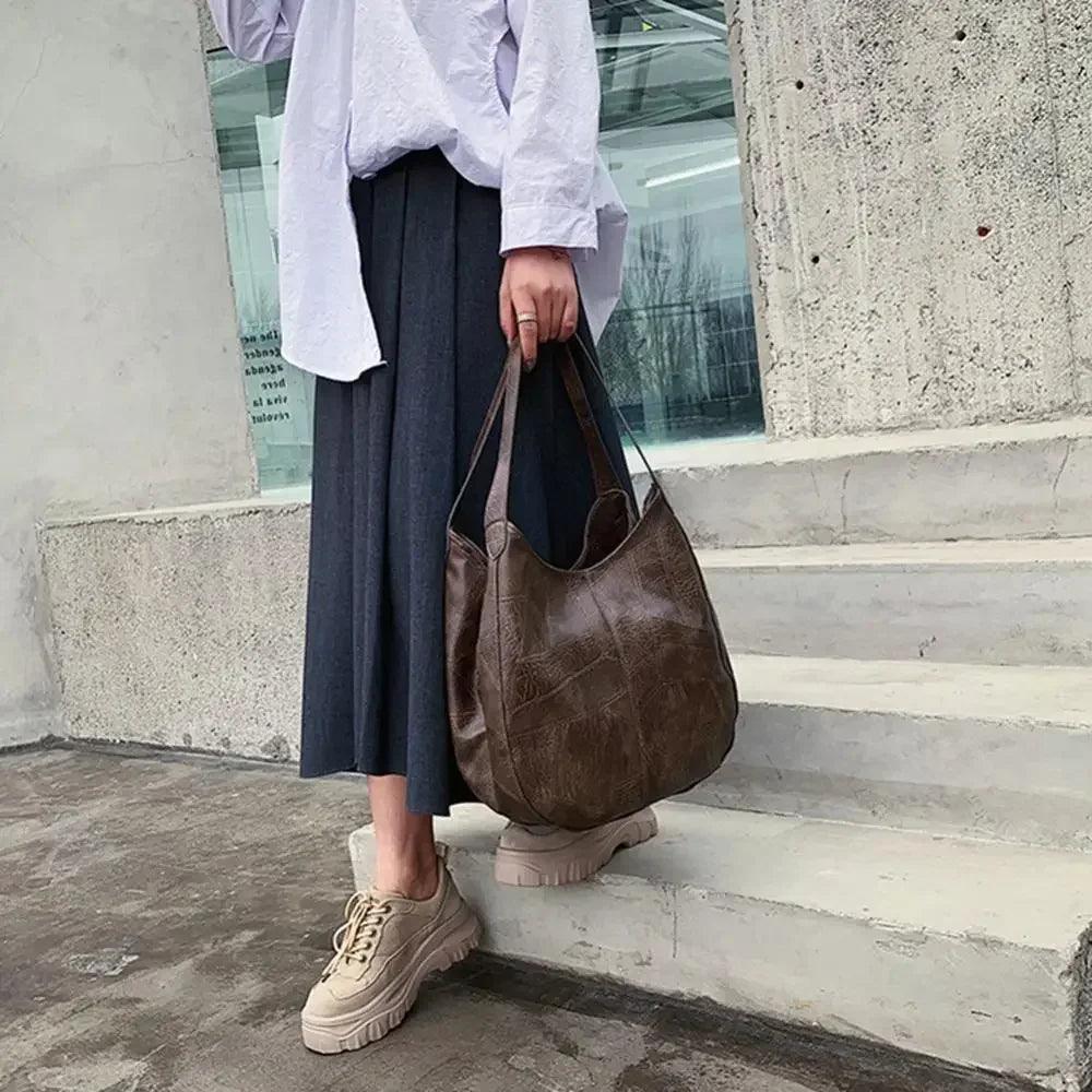 Women’s handbags vintage luxury leather shoulder bag designers large modern fashion brand female