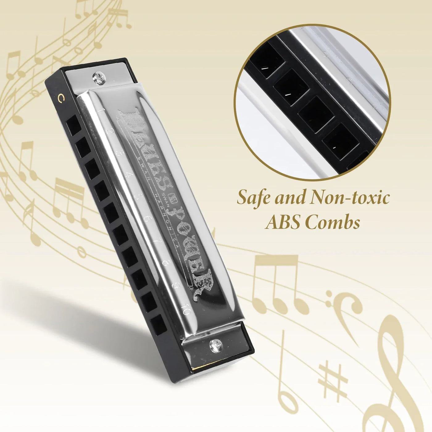 Diatonic Blues Harmonica 12 Keys Available Mouth Organ Harmonica10 Hole 20 Tone Diatonic Harp with Case for Student Teacher Gift