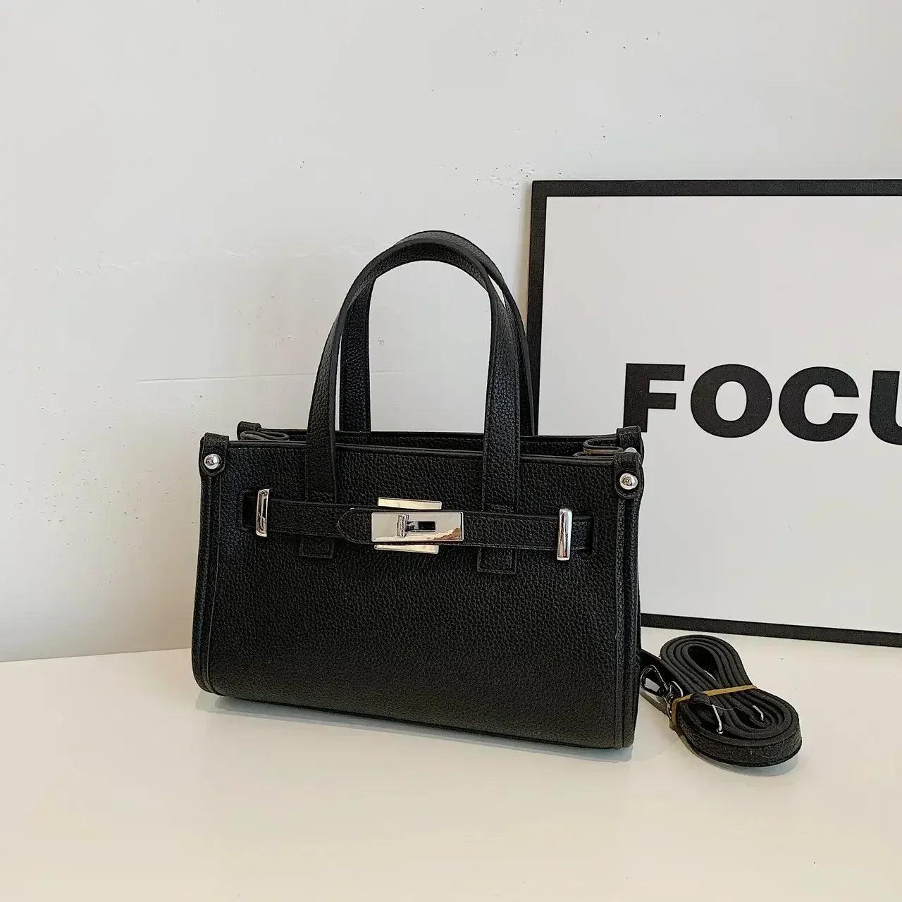 Designer ladies tote bag with leather handles elegant crossbody shoulder for work and travel
