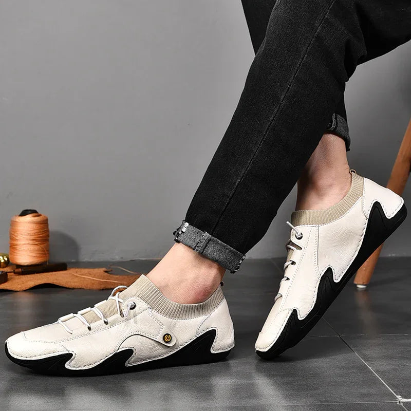 Men Shoes Casual Leather Handmade Men Sneakers Breathable Driving Shoes Designer Men's Loafers Fashion Moccasins Zapatos Hombre