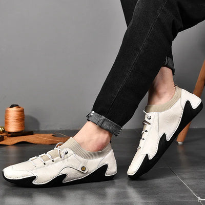 Men Shoes Casual Leather Handmade Men Sneakers Breathable Driving Shoes Designer Men's Loafers Fashion Moccasins Zapatos Hombre