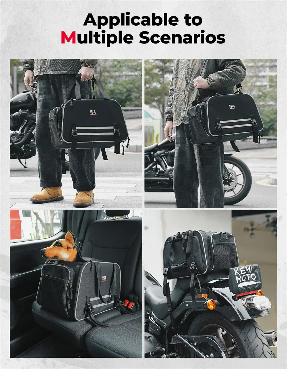 Motorcycle Pet Carrier Bag Cat Dog Pet Carrier Airline Approved Portable Cat Dog Travel Carrier For Luggage Rack Passenger Seat