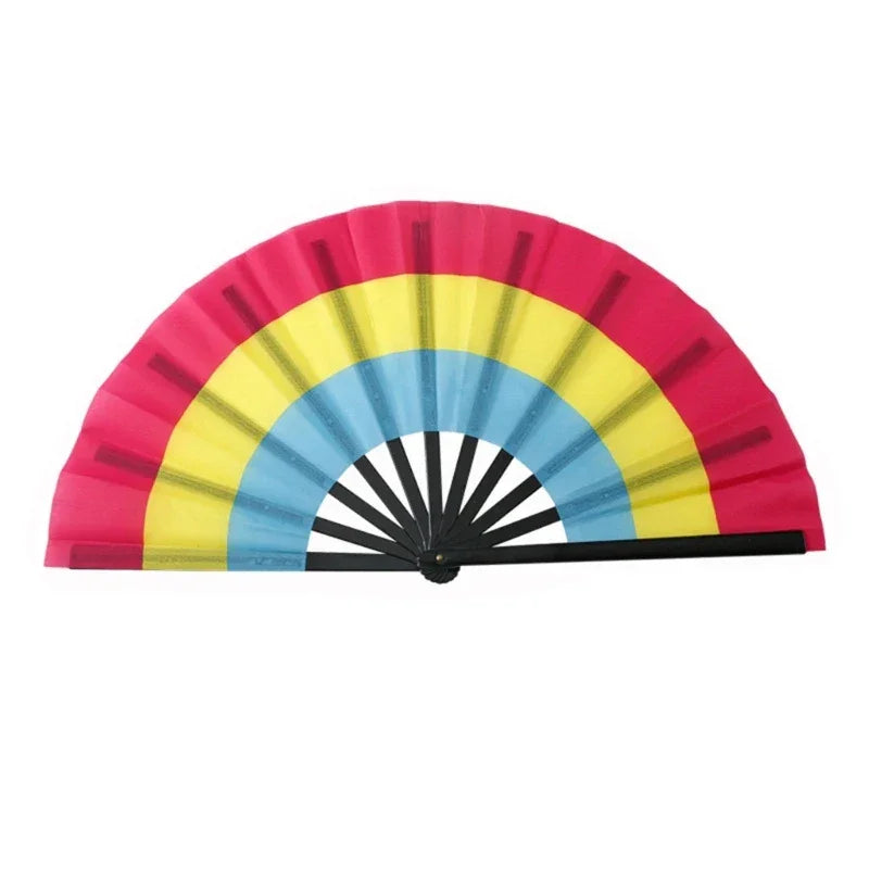 Folding Hand Fans Rainbows Fan Dance Decoration Hand Fans Summer Fan Perfect Props for Summer Music Festivals & Parties