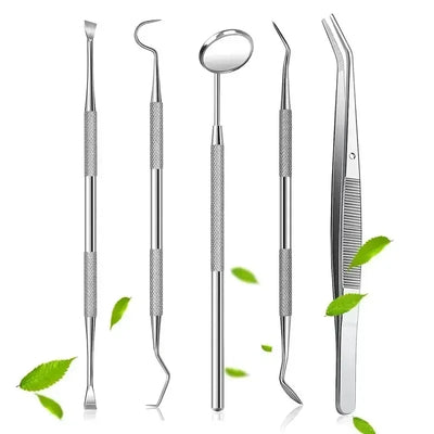 Stainless Steel Dentist Oral Tools Cleaning Flossing Tartar Removal Easy to Clean Not Easy to Break Dental Oral Mirror Care Kit