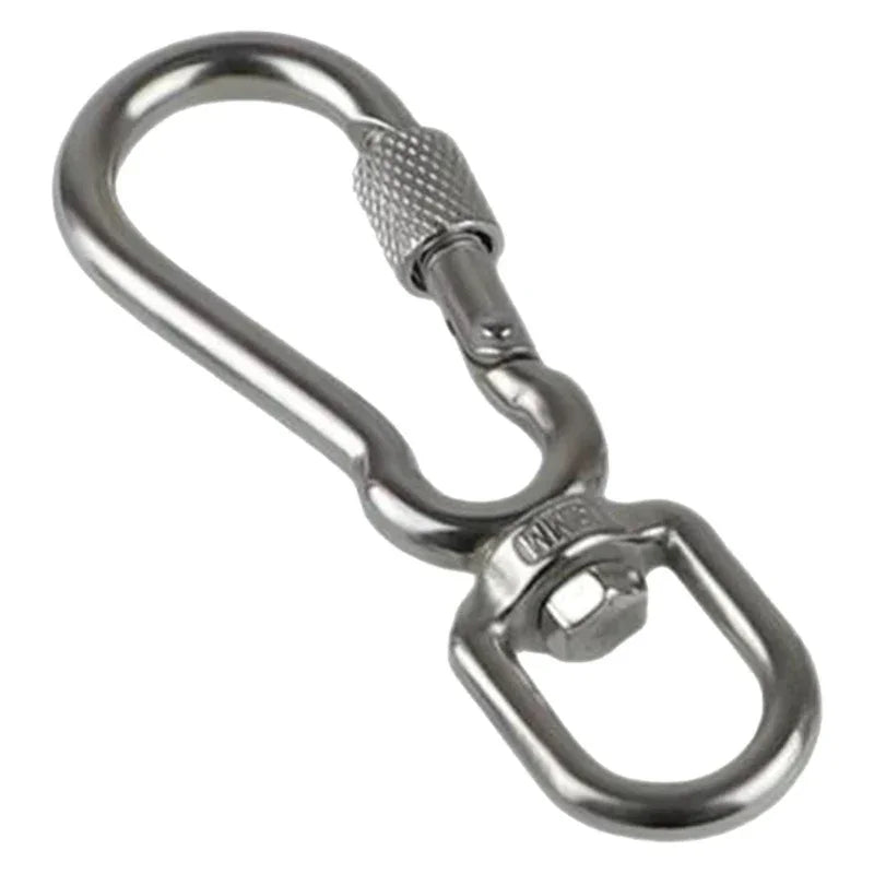 Stainless Steel Hook with Swivels for Dog Collar Carabiner with Swivels Joint Bolted Carabiner for Pet Leashes/Camping Tent