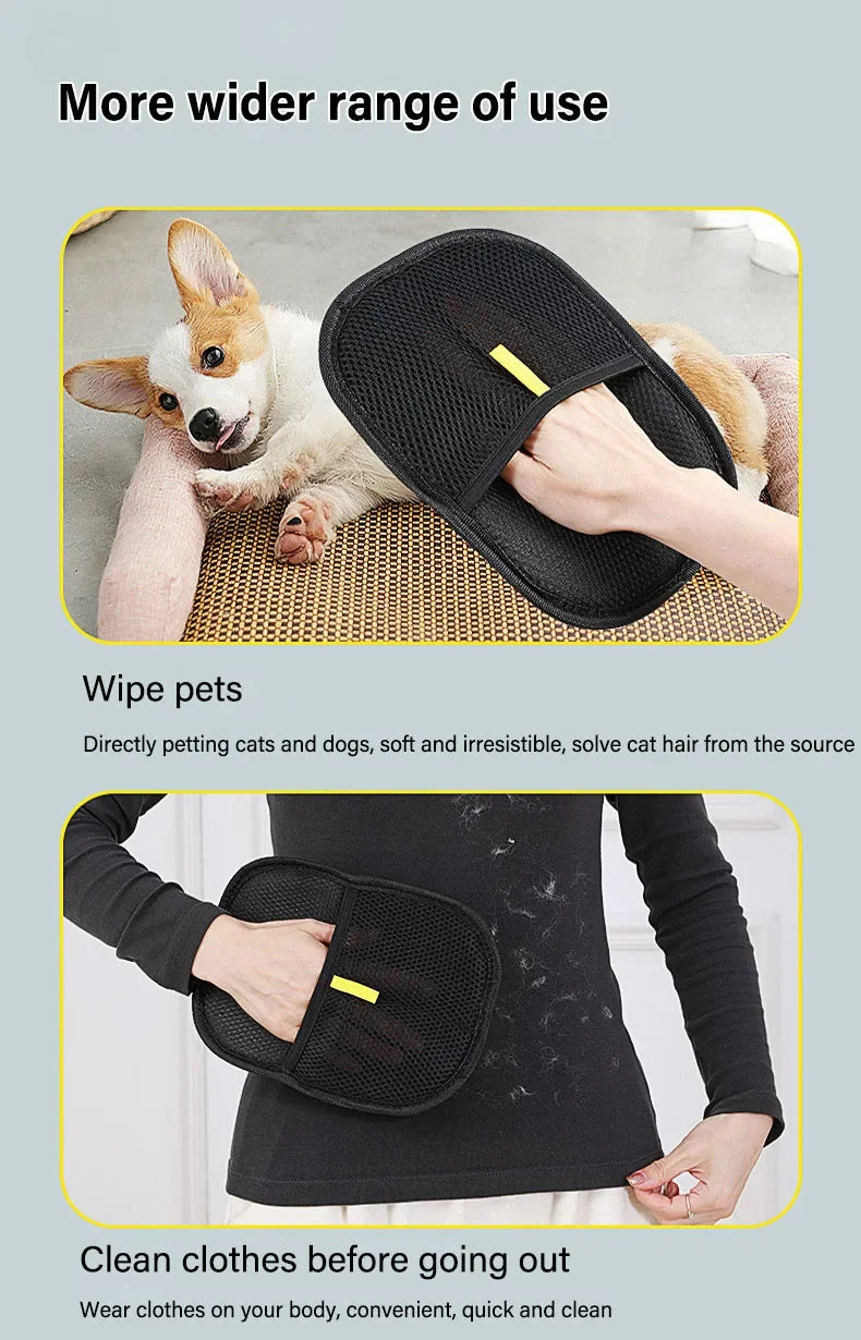 Pet Hair Cleaning And Collection Gloves Pet Double-sided Multi-functional Beauty Glove Tool Reduce The Pressure Of Pet Ownership