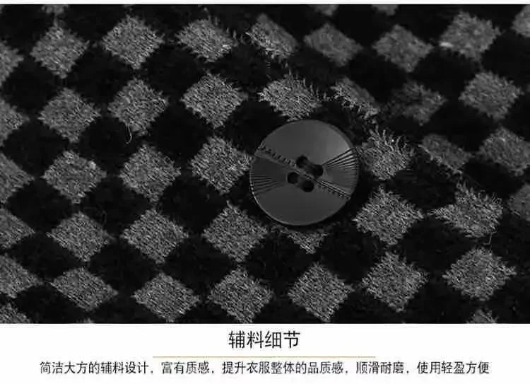 High Quality Men's Blazers Business Casual Stand Collar Woolen Jacket Classic Plaid Retro Versatile Tops Streetwear Coats