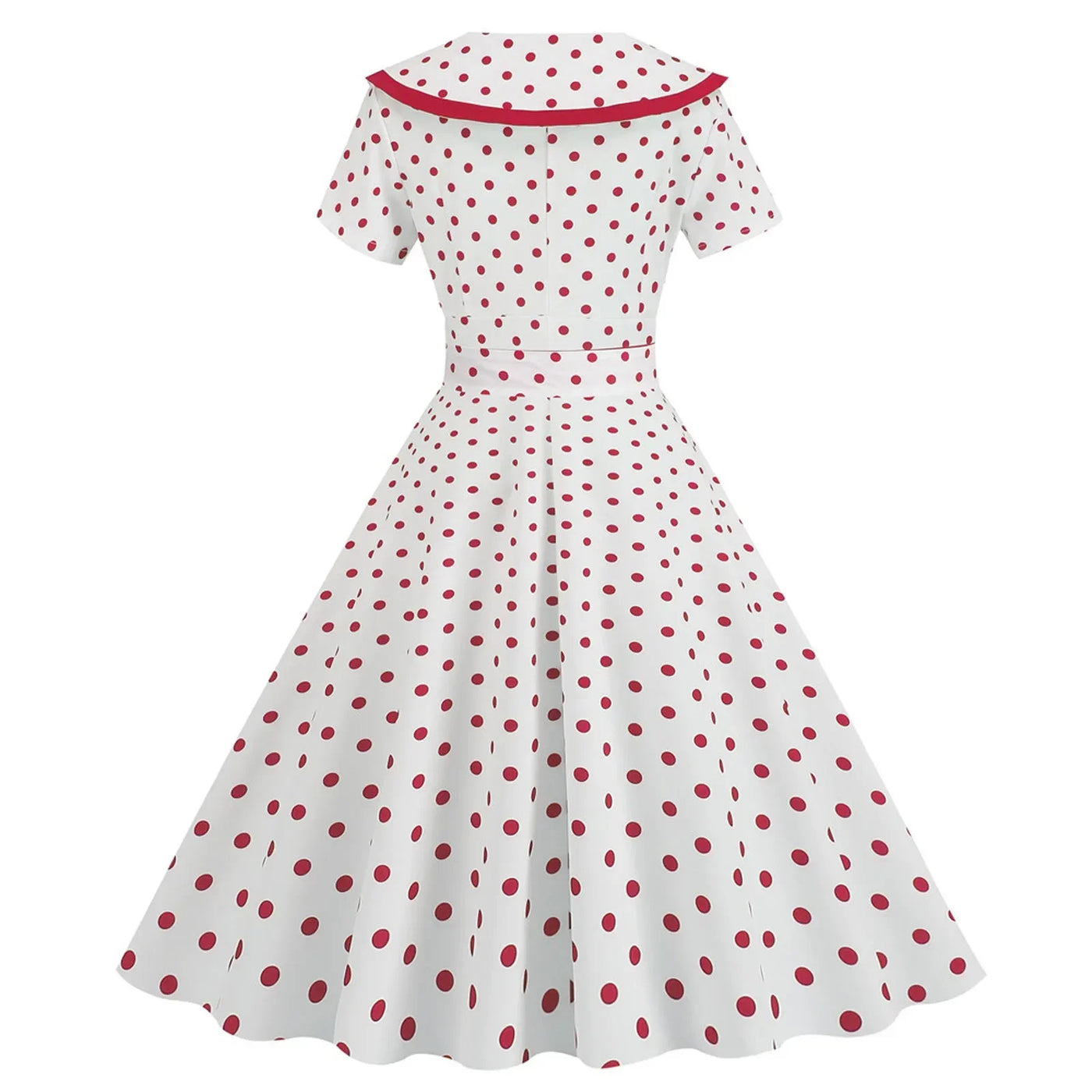 Polka Dot Print Vintage Dress For Women A Line Temperament Lapel Cocktail Party Dresses Ladies Slim Long Dresses With Belt