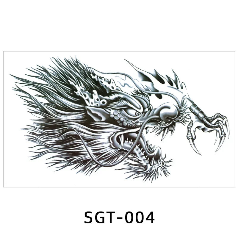 Temporary Tattoos Men Shoulder Tattoos Large Chest Body Sexy Tattoo Sticker Waterproof Tatoo Fake Make Up Pattern Stickers