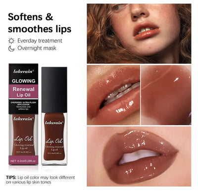 Glow Reviver Lip Oil Nourishing Tinted Lip Oil For A High-shine Finish Infused With Apricot Oil Rose Colors  Mirror Moisturizing