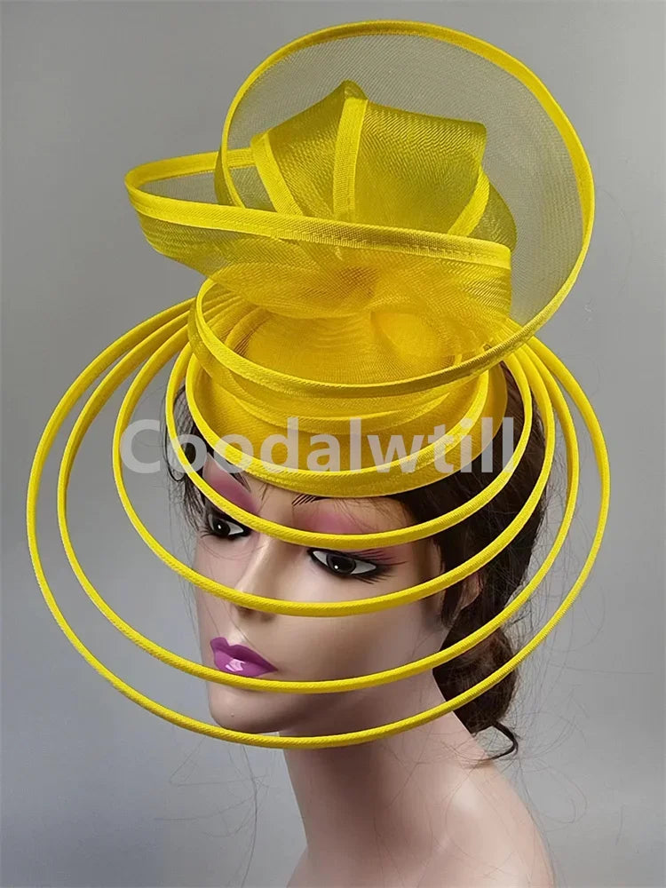 Royal Ascot Luxury Fascinator Hat Women Wedding Headpiece Mesh Hat Formal Event Pillbox Fascinator Hats Ladies Mariage Millinery