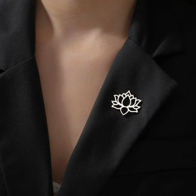 Dawapara Mandala Lotus Flower Brooch Lapel Pin Buddhism Spiritual Jewelry Fashion Stainless Steel Accessories