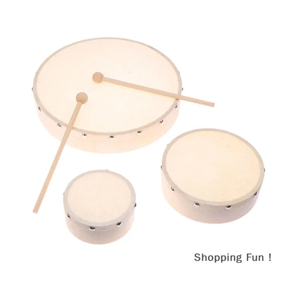 Frame Drums 4/6/7/8/9/10 Inch Hand Drum Wood Drum With Drum Stick Set Musical Game Kids Educational Toy Percussion Instrument-B2