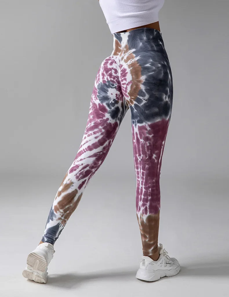 Seamless Tie Dye Leggings For Women