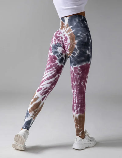 Seamless Tie Dye Leggings For Women