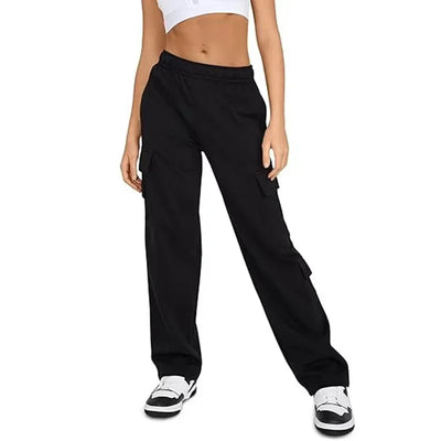 Womens Cargo Pants Sweatpants Women High Waisted Sweatpants Jogging Baggy Pants Slacks Multi Pockets 2025
