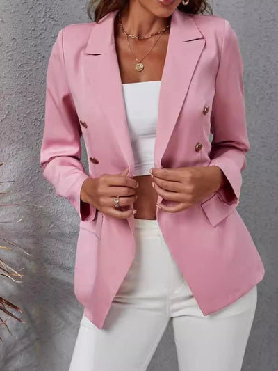 New in Autumn Winter New Blazers for Women Clothing Autumn and Winter Solid Color Fashion Casual Suit Slim Blazers Women