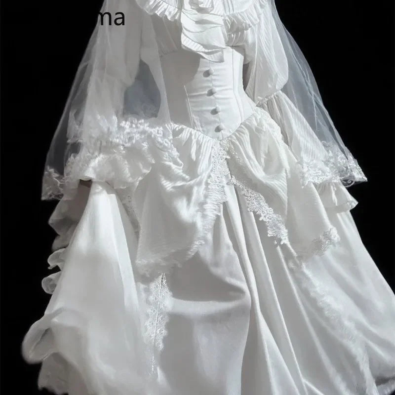 High Waist A-line Skirts for Women's 2025 Faldas Mujer De Moda Lolita Style Japanese Sweet Saia Patchwork Lace Big Swing Skirt