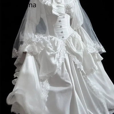 High Waist A-line Skirts for Women's 2025 Faldas Mujer De Moda Lolita Style Japanese Sweet Saia Patchwork Lace Big Swing Skirt