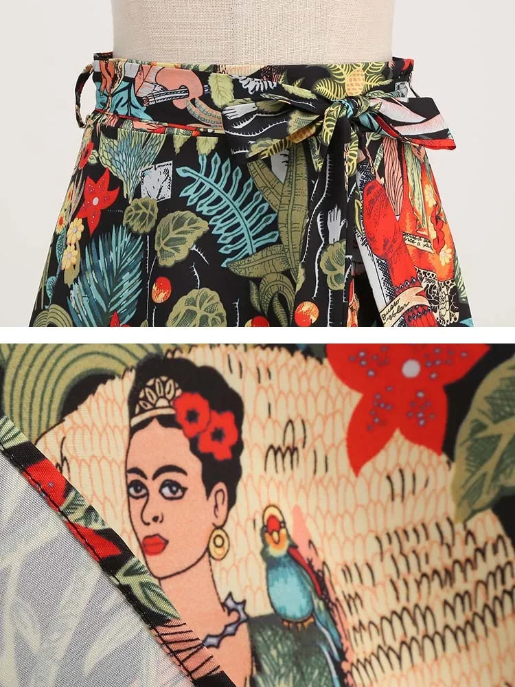 Summer Casual Women Midi Skirt Polka Dot High Waist Retro Vintage 50s Pleated Party Skirts