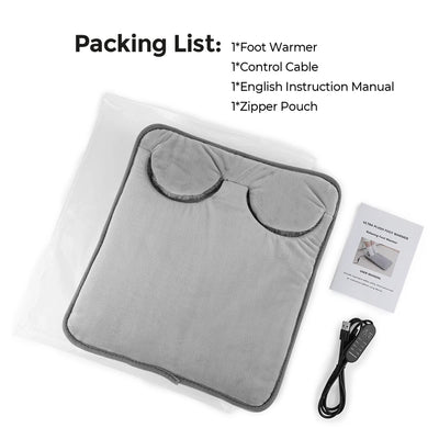 Heating Foot Warmer Massage Pad Super Soft Plush Electric Foot Warming Device for Winter Timing Home Office 4 Levels Temperature