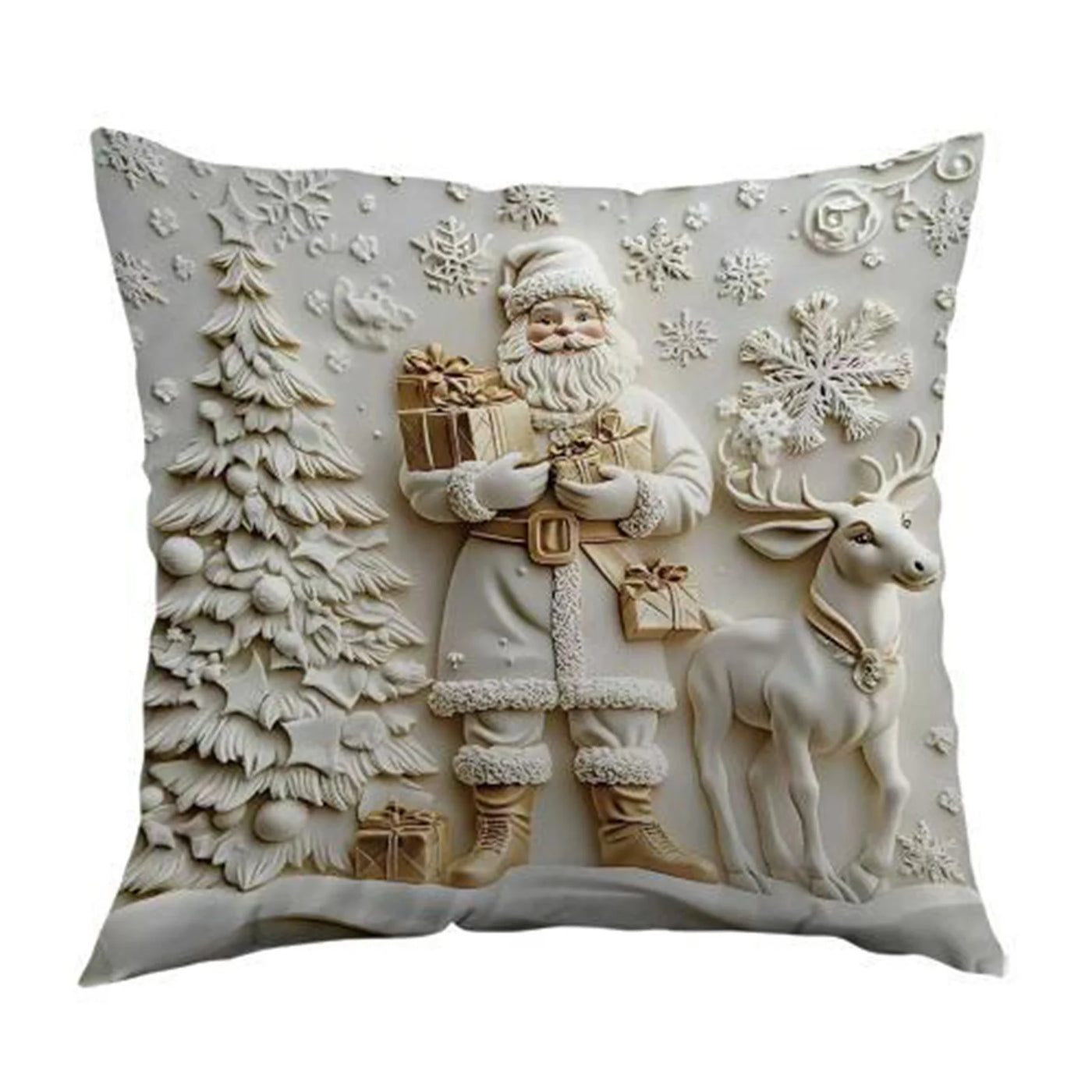 Plush Throw Pillow Covers Xmas Decorative Cushion Covers Ultra Soft Cozy Winter Holiday Warm Pillowcase For Christmas Decoration