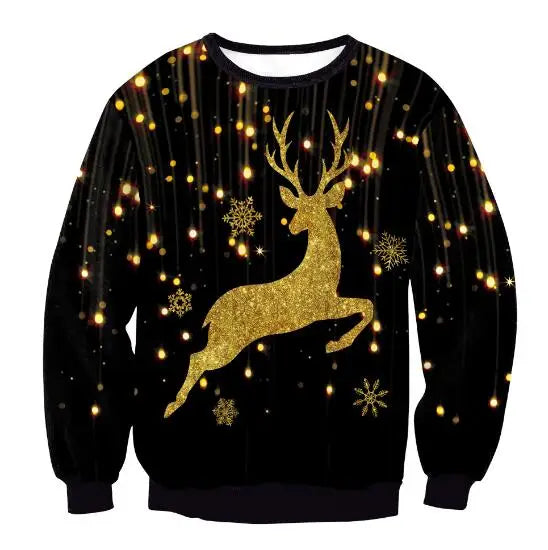 Ugly Christmas Sweaters Green Jumpers 3D Funny Printed Holiday Party Xmas Sweatshirt for Party Birthday Xmas Sweatshirt 2025