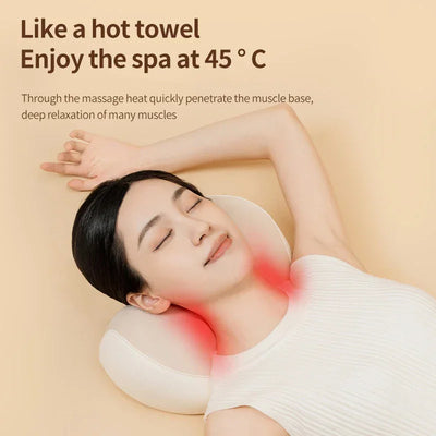 Aiveisi Smart Massage Pillow Electric shiatsu Kneading Heating Massager Suitable For Neck Back Shoulder Waist Rechargeable Use