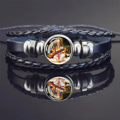 Hinduism God Bracelets Ganesha Vishnu Shiva Amulet Bracelet for Men Women Goddess of Kashmi Wealth Bangle India Buddhism Jewelry