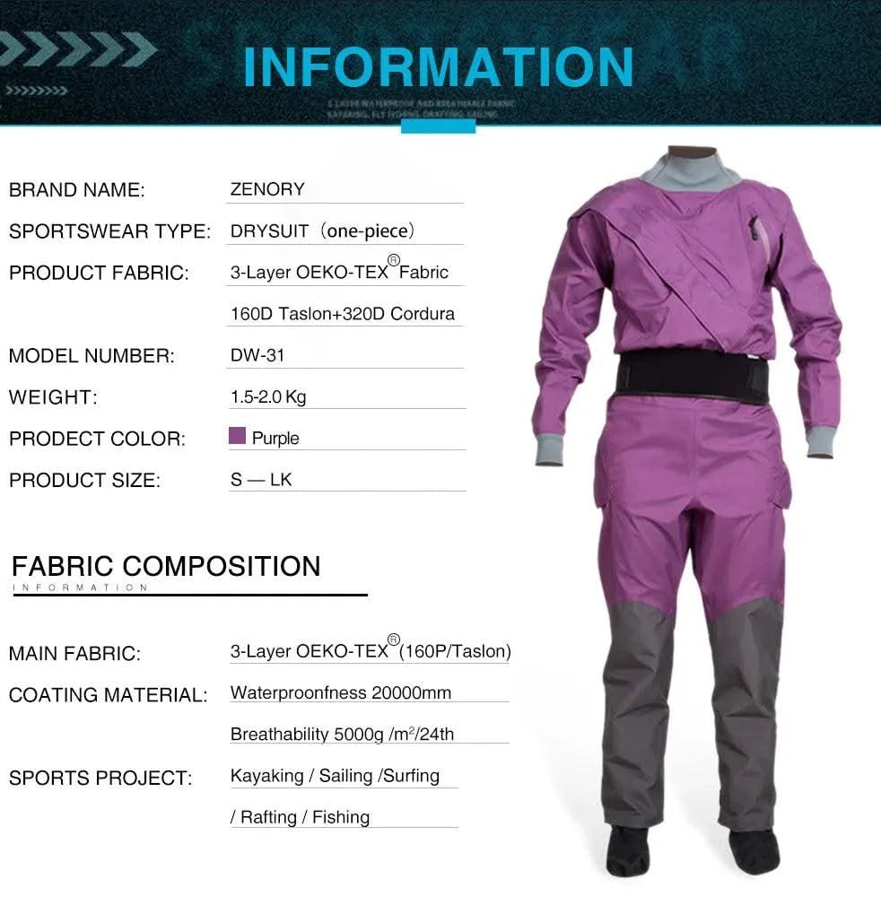 Drysuit Women's Outdoor Water Sports Equipment Rubber Neck Cover Rubber Sleeve Cover Airtight Zipper Waterproof