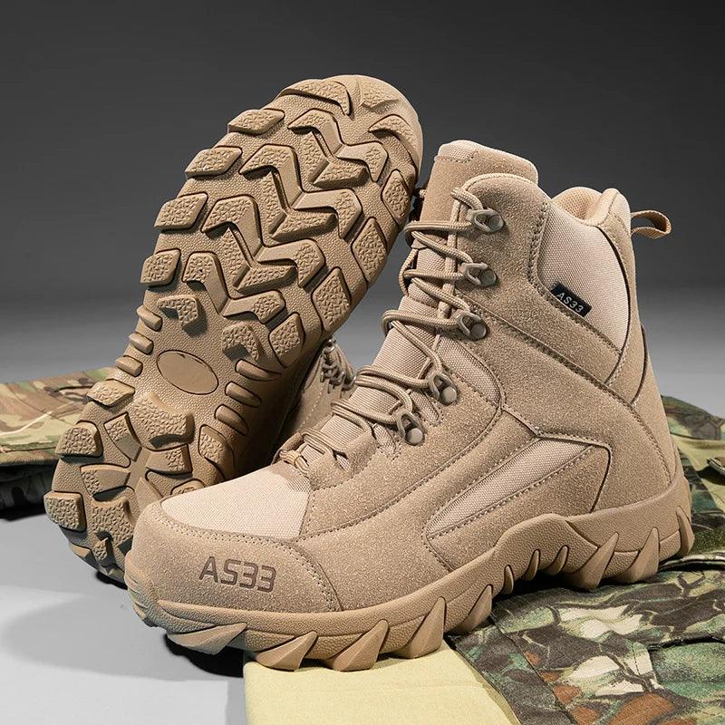 Outdoor Training Combat Boots Men Safety Comfortable Breathable Men's Ankle Boots Tactical Waterproof Climbing Boots Hiking Shoe