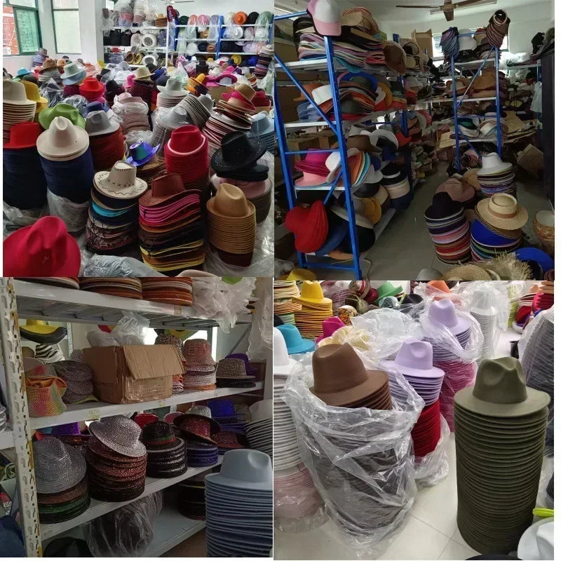 Western suede leather 7.5cm denim women’s fedora hat men’s church jazz fashion travel party 2024