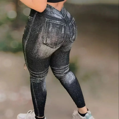 Women V Back Gym Leggings Faux
