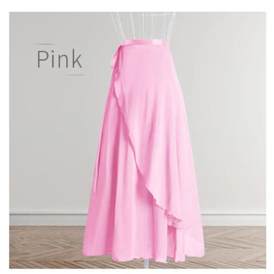 Chiffon Ballet Tutu Dance Skirt Dance Skate Wrap Scarf Gymnastics Ballerina Lyrical Long Ballet Skirt Ballet Dance Dress Women