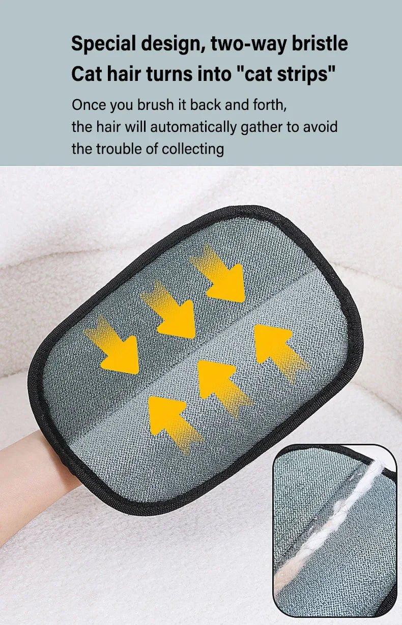 Pet Hair Cleaning And Collection Gloves Pet Double-sided Multi-functional Beauty Glove Tool Reduce The Pressure Of Pet Ownership