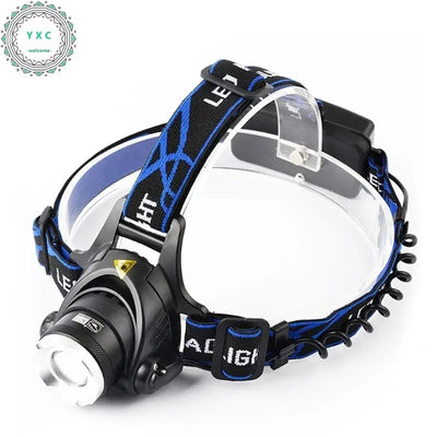 Head Light Powerful LED Headlamp Telescopic Zoomable Torch Outdoor Waterproof Rechargeable Fishing Camping Portable Headlight