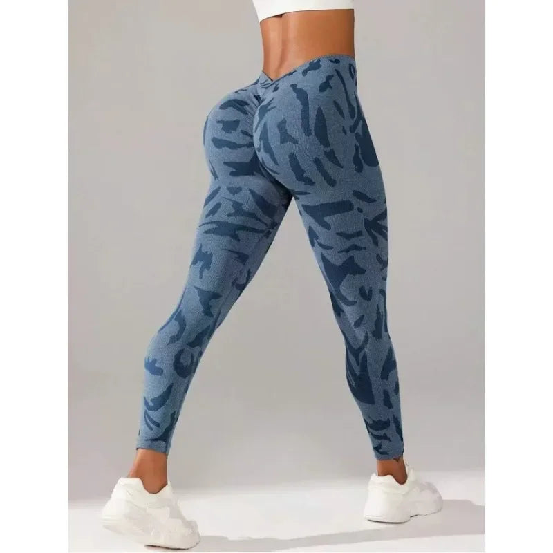 Women V-waist Printed Seamless Leggings