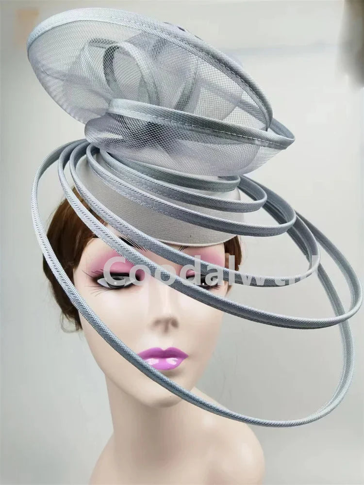 Royal Ascot Luxury Fascinator Hat Women Wedding Headpiece Mesh Hat Formal Event Pillbox Fascinator Hats Ladies Mariage Millinery