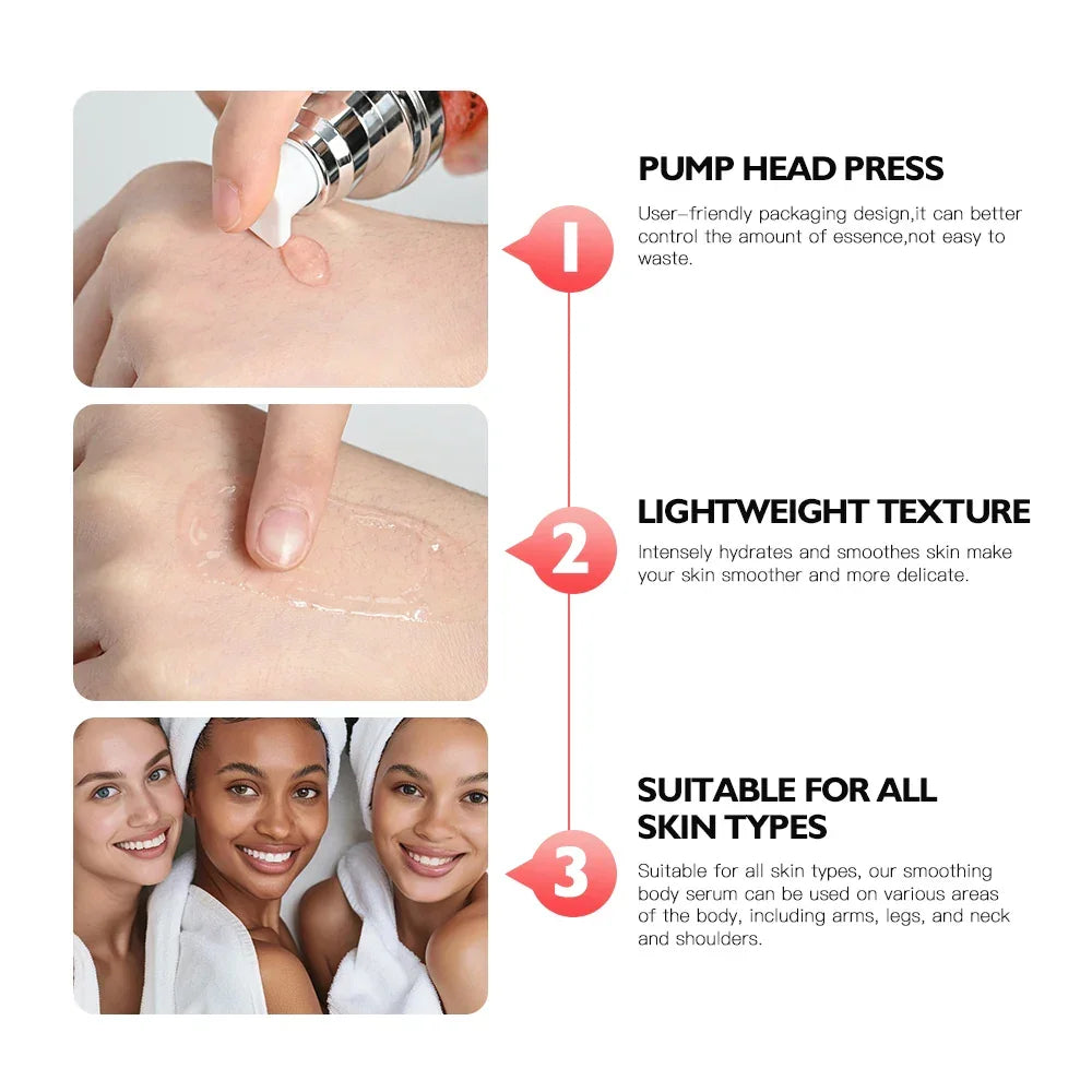 Smoothing Body Serum Face Serum Moisturizing brightning Vitamin E Hyaluronic Acid Facial Serum Shrink Pores BGlossy Body Serum