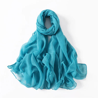 New Cotton Linen Scarf For Women Girls Students Autumn Classic Solid Color Scarves Retro Soft Foulard Viscose Female Wrap Shawls
