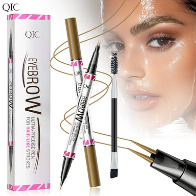 Two-Pronged Curved Eyebrow Pencil Waterproof Long-lasting natural Wild Brow Sleeper Silkworm Eyeliner