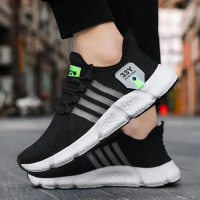 Breathable Mesh Men Shoes Trendy Lightweight Walking Flats Plus Size Male Tennis Sneakers Outdoor Running Fitness Shoes 2024