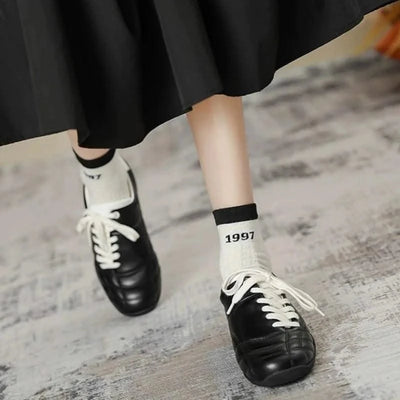 Women's Shoes Spring New Fashion Casual Shoes College Style Wide Toe Soft Comfortable Flat Shoes Outdoor Casual Sports Shoes